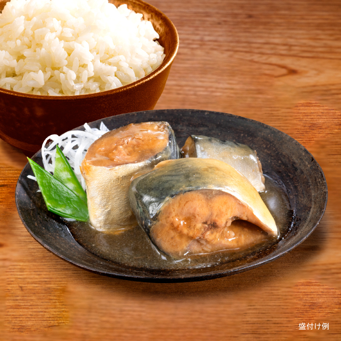 缶詰、ごはんがうまい！日本のさば照り醤油煮の盛付け例画像